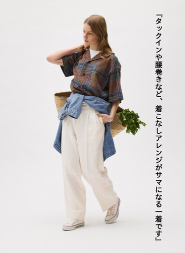 LENO マドラスチェックシャツ 詳細画像 Brown 2