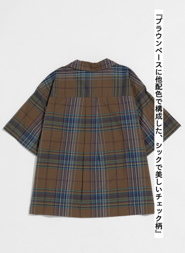 LENO マドラスチェックシャツ 詳細画像 Brown 5