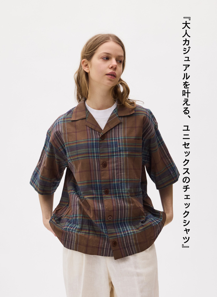 LENO マドラスチェックシャツ 詳細画像 Brown 1