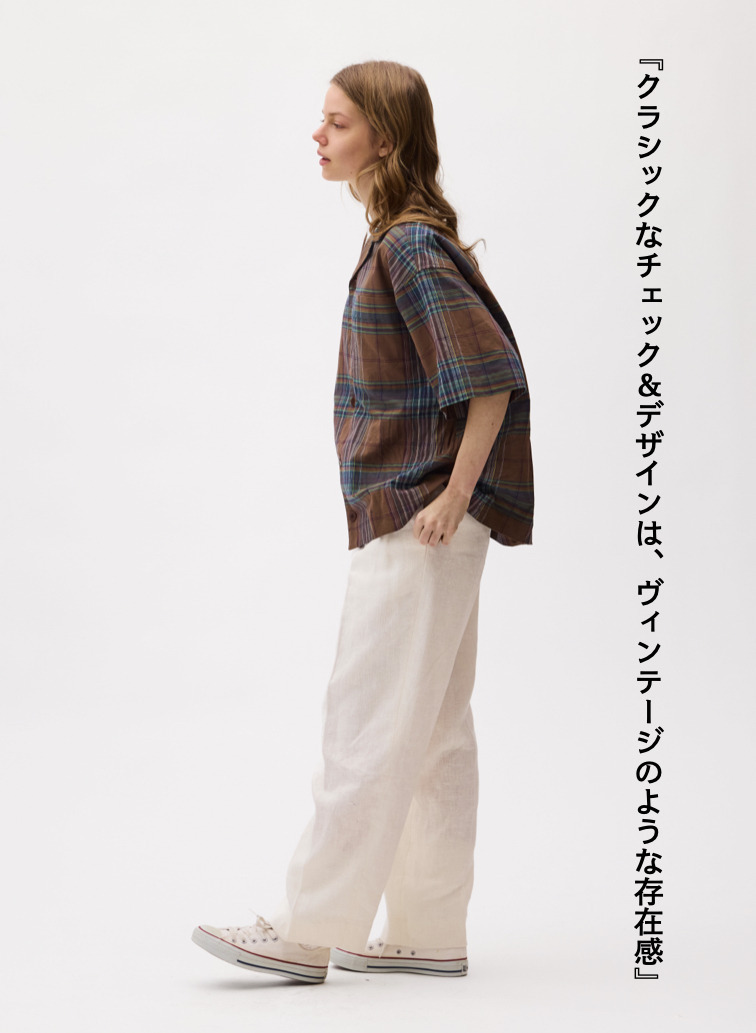 LENO マドラスチェックシャツ 詳細画像 Brown 3