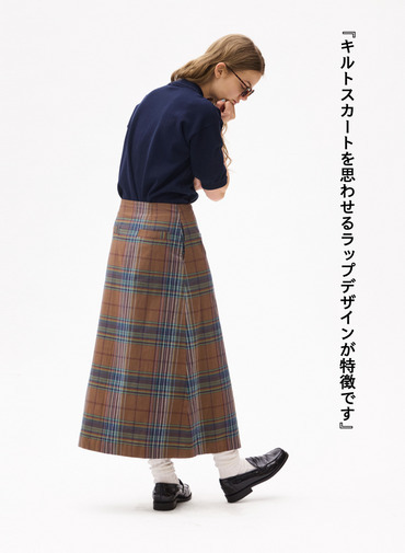 LENO マドラスチェックスカート 詳細画像 Brown 3