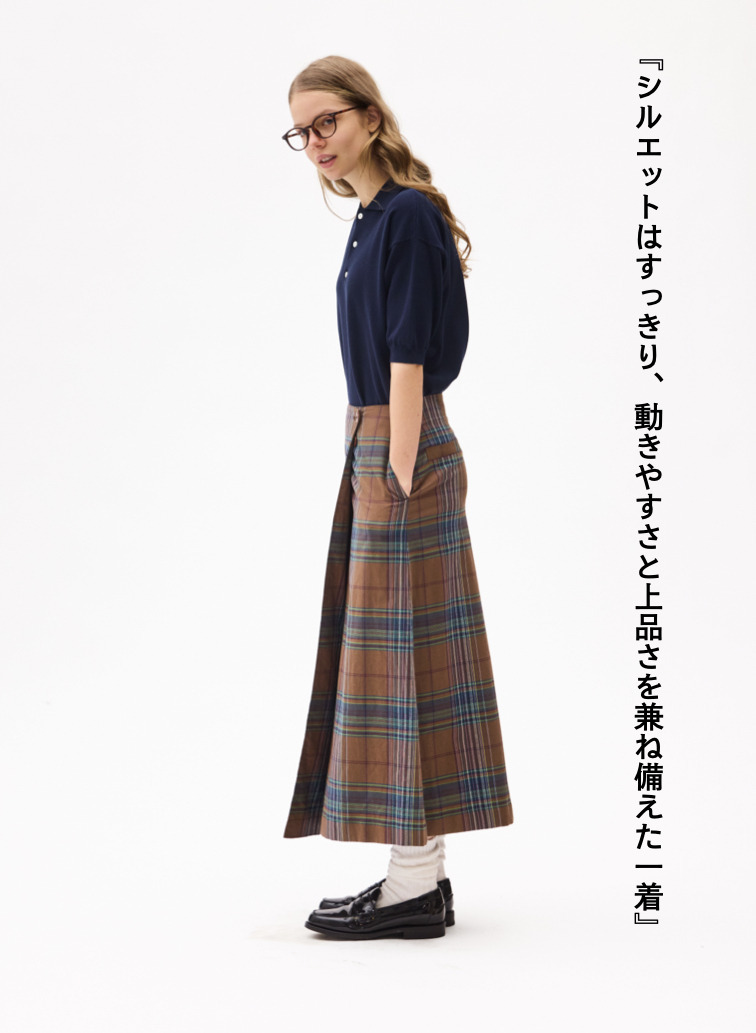 LENO マドラスチェックスカート 詳細画像 Brown 2