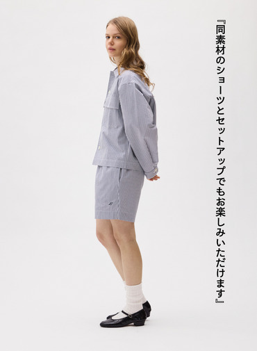 LENO ストライプワークシャツ 詳細画像 Blue 3