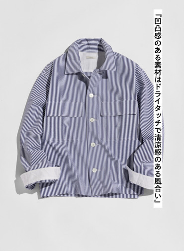 LENO ストライプワークシャツ 詳細画像 Blue 6