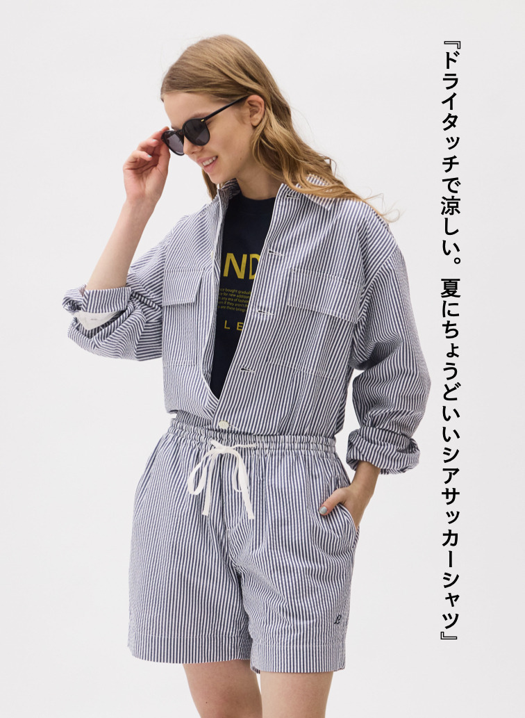 LENO ストライプワークシャツ 詳細画像 Blue 1