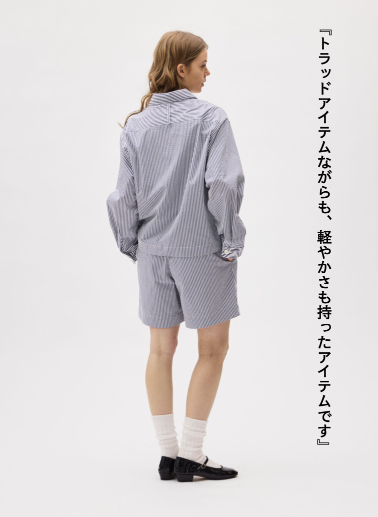 LENO ストライプワークシャツ 詳細画像 Blue 4