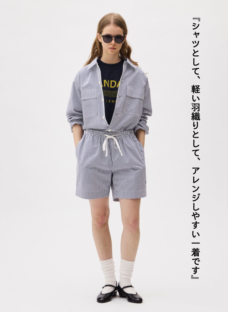 LENO ストライプワークシャツ 詳細画像 Blue 5