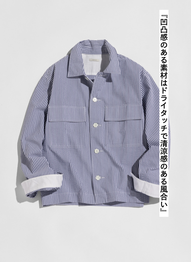 LENO ストライプワークシャツ 詳細画像 Blue 6