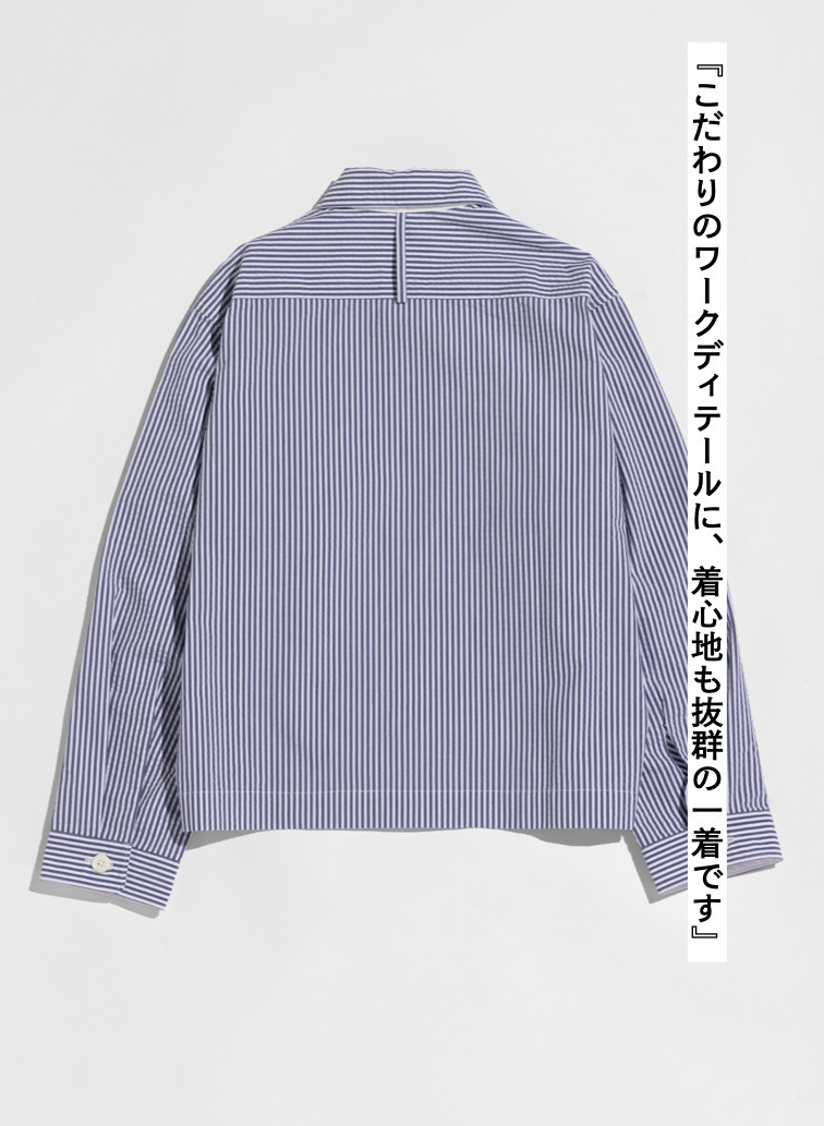 LENO ストライプワークシャツ 詳細画像 Blue 7