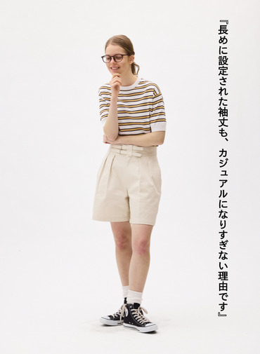 LENO マルチボーダーニット 詳細画像 White 3