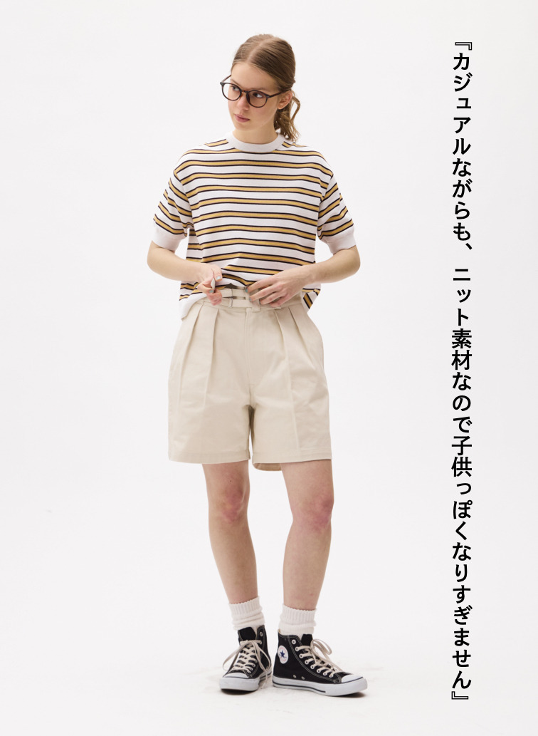 LENO マルチボーダーニット 詳細画像 White 1