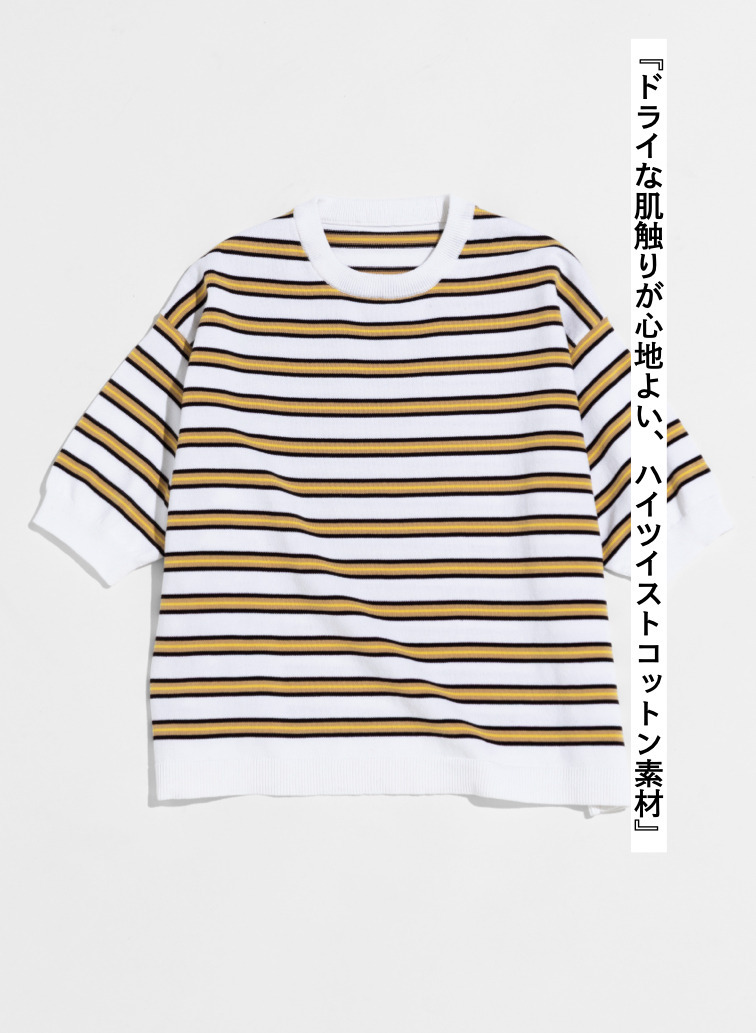 LENO マルチボーダーニット 詳細画像 White 4