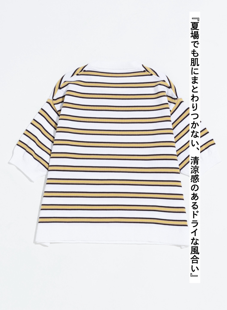 LENO マルチボーダーニット 詳細画像 White 5