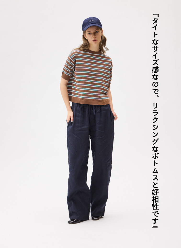 LENO マルチボーダーニット 詳細画像 Brown 2