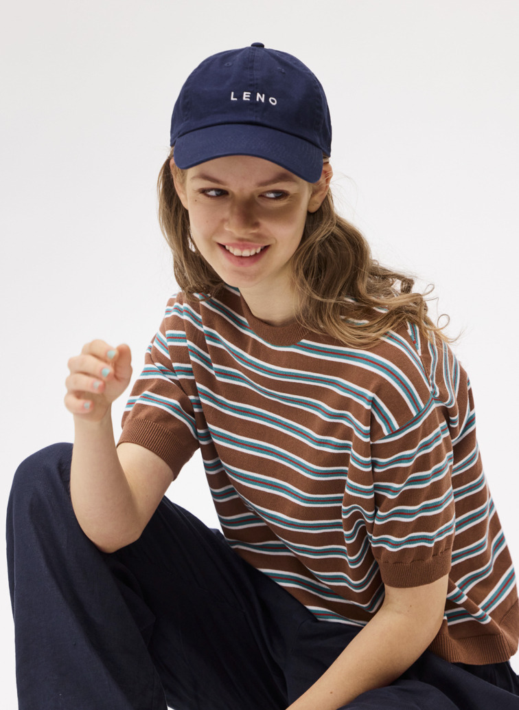 LENO ストーンウォッシュロゴキャップ 詳細画像 Navy 2