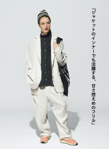 journal standard luxe &times; CLU&Eacute;L リネンフリルブラウス 詳細画像 Black 3