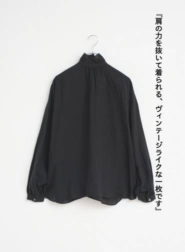 journal standard luxe &times; CLU&Eacute;L リネンフリルブラウス 詳細画像 Black 5