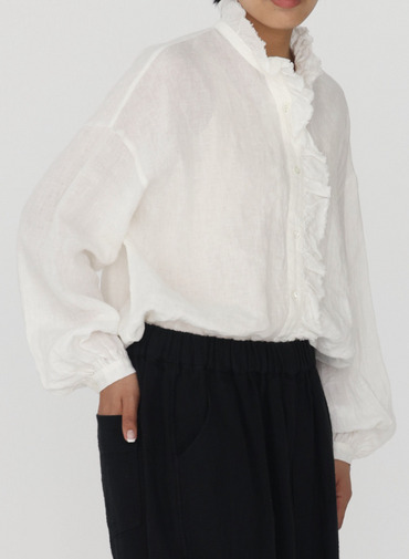 journal standard luxe &times; CLU&Eacute;L リネンフリルブラウス 詳細画像 White 7