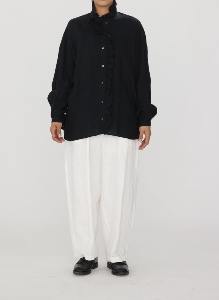 journal standard luxe &times; CLU&Eacute;L リネンフリルブラウス 詳細画像 Black 9