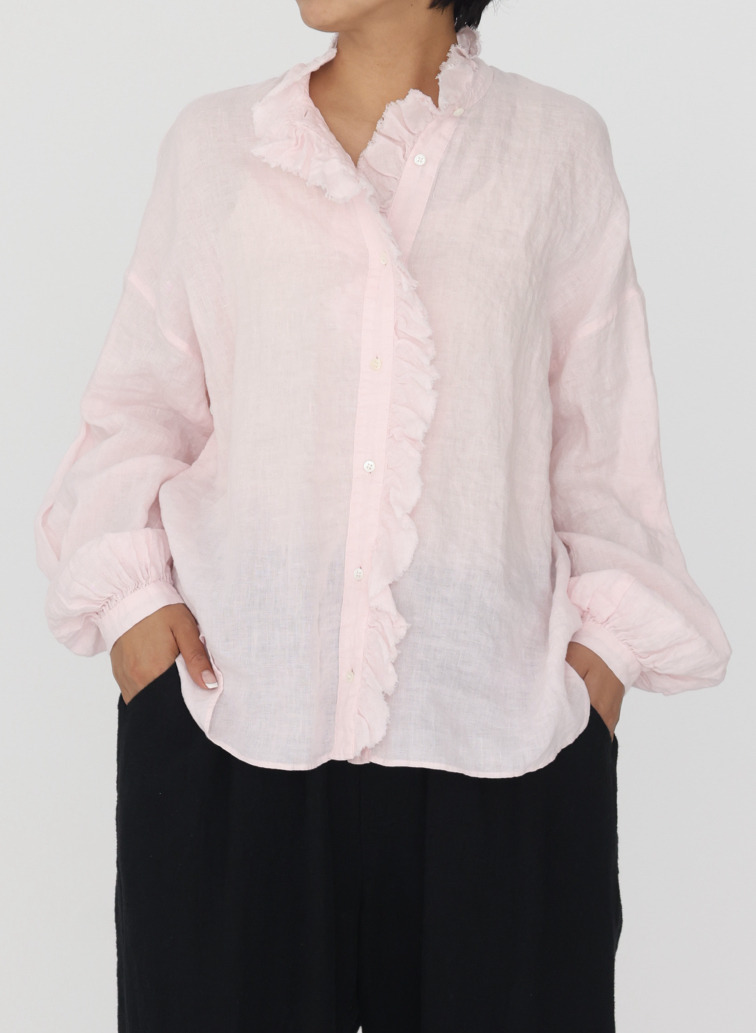 journal standard luxe &times; CLU&Eacute;L リネンフリルブラウス 詳細画像 Pink 8