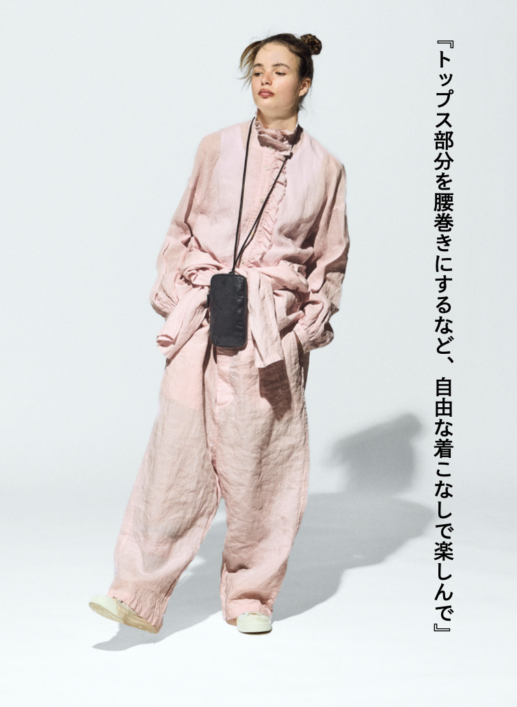 journal standard luxe &times; CLU&Eacute;L リネンオールインワン 詳細画像 Pink 4