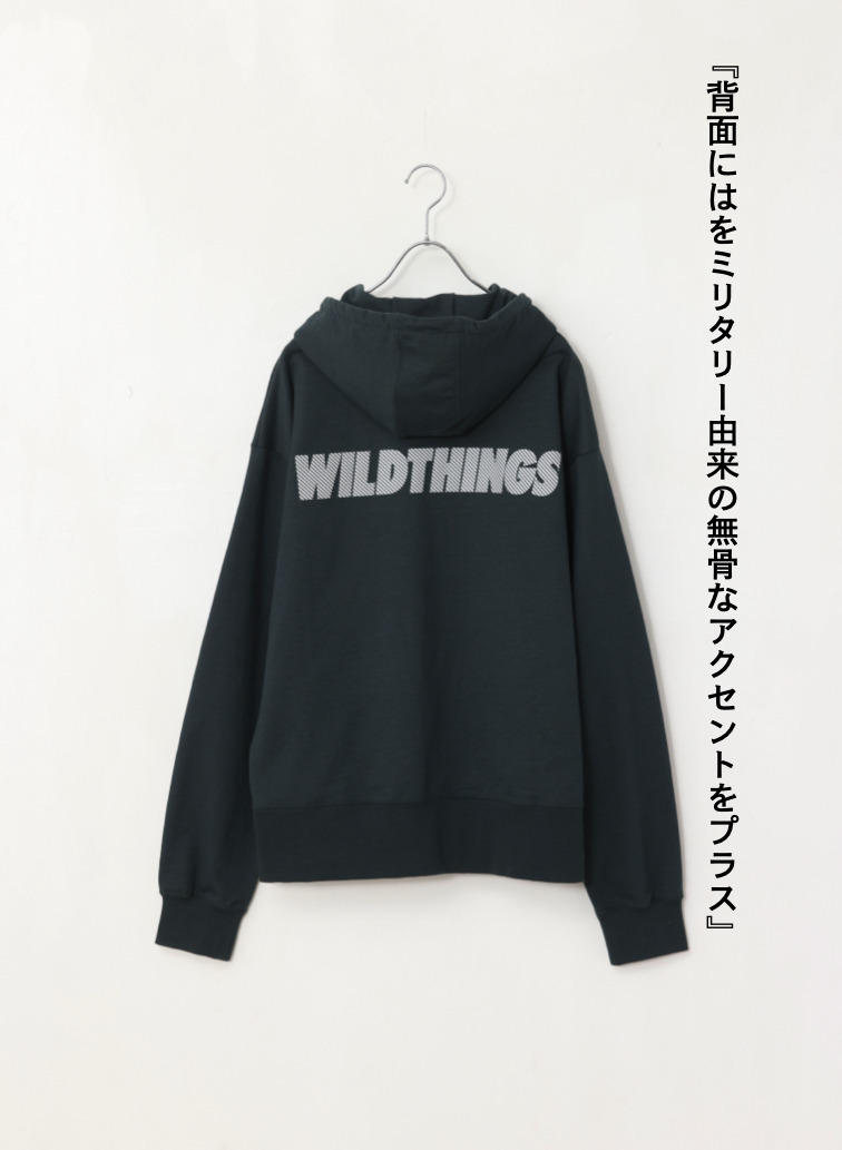 WILD THINGS スウェットジップパーカー 詳細画像 Green 2