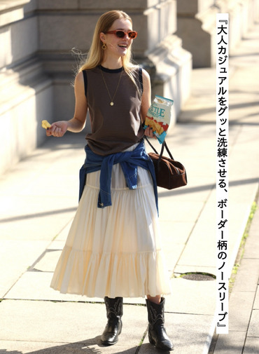 マイクロボーダー ノースリーブ　 詳細画像 Camel 1