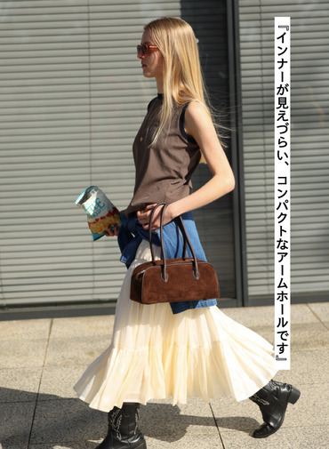 マイクロボーダー ノースリーブ　 詳細画像 Camel 3