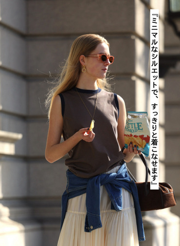 マイクロボーダー ノースリーブ　 詳細画像 Camel 5