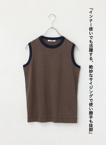 マイクロボーダー ノースリーブ　 詳細画像 Camel 6