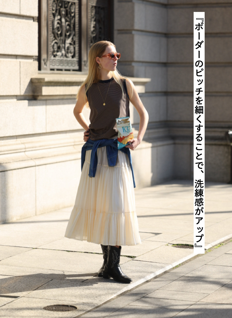 マイクロボーダー ノースリーブ　 詳細画像 Camel 2