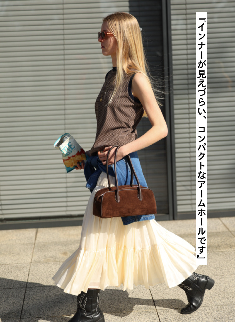 マイクロボーダー ノースリーブ　 詳細画像 Camel 3