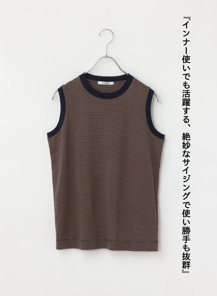 マイクロボーダー ノースリーブ　 詳細画像 Camel 6