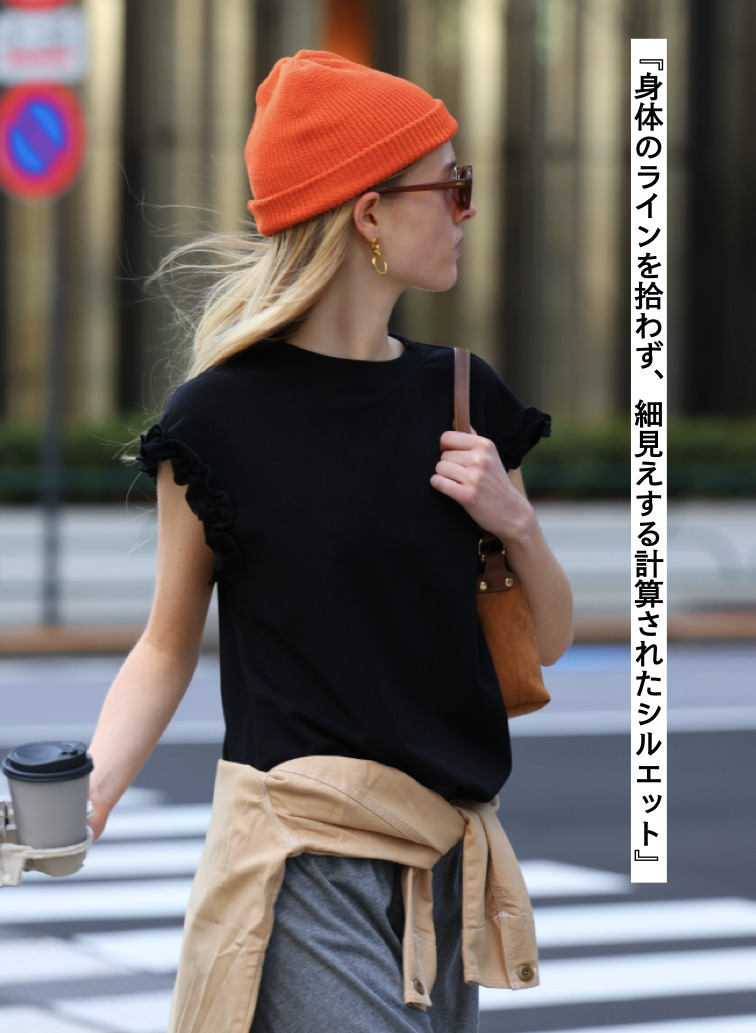 フリルフレンチスリーブ クルーネック 詳細画像 Black 2