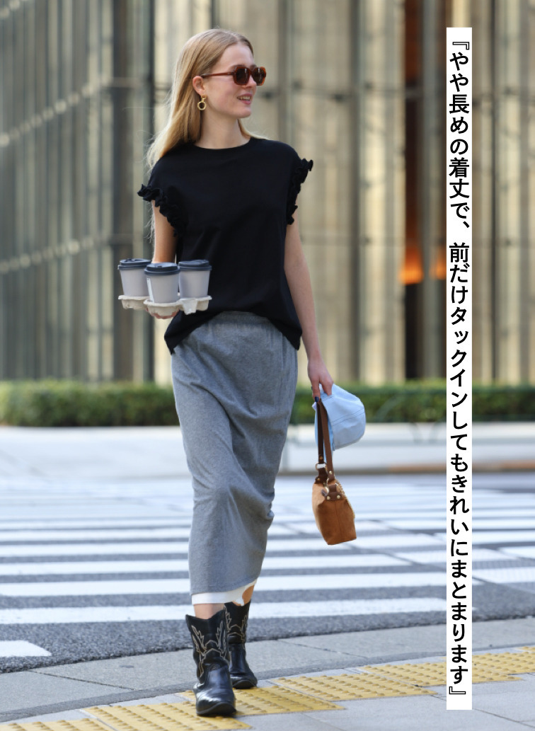 フリルフレンチスリーブ クルーネック 詳細画像 Black 5