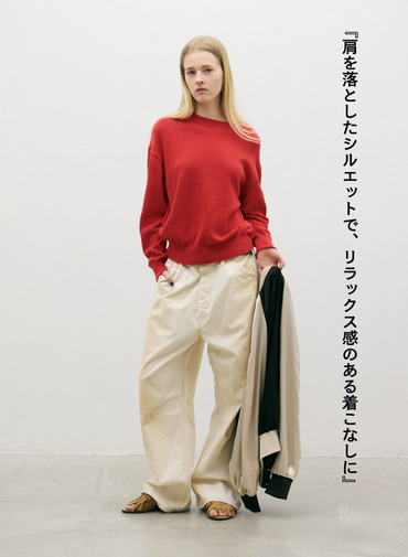 オーガニックコットン クルーネックニット 詳細画像 Red 2