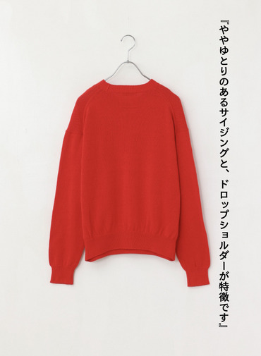 オーガニックコットン クルーネックニット 詳細画像 Red 7