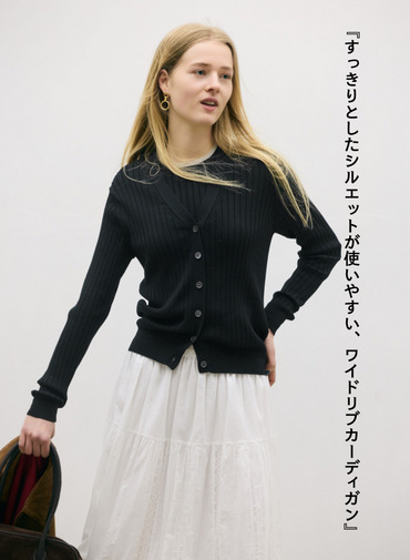 Vネックカーディガン 詳細画像 Black 1