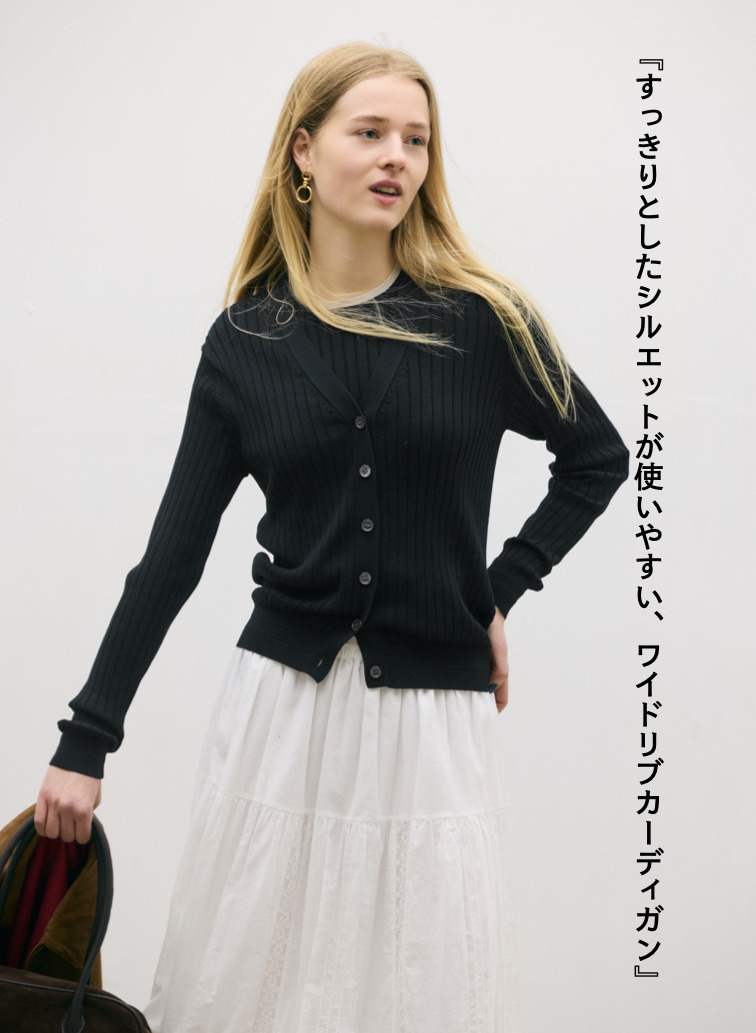 Vネックカーディガン 詳細画像 Black 1