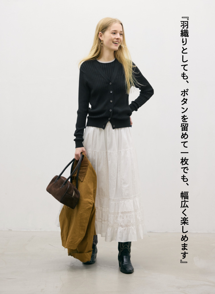 Vネックカーディガン 詳細画像 Black 5