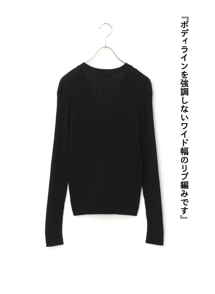 Vネックカーディガン 詳細画像 Black 7