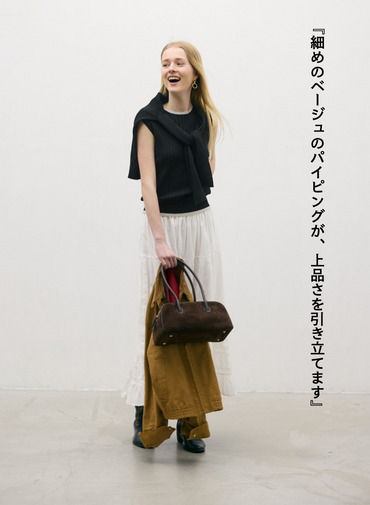 バイカラー ノースリーブニット 詳細画像 Black 5