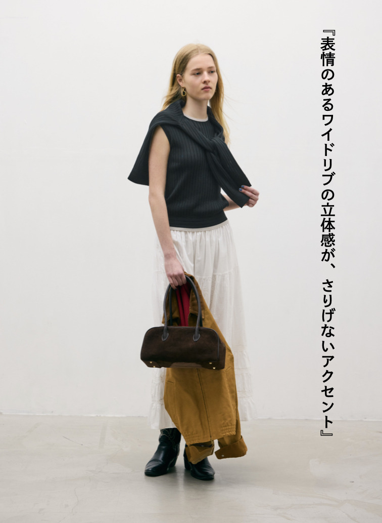 バイカラー ノースリーブニット 詳細画像 Black 3