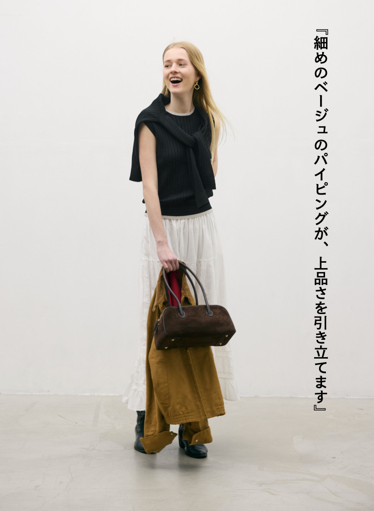 バイカラー ノースリーブニット 詳細画像 Black 5