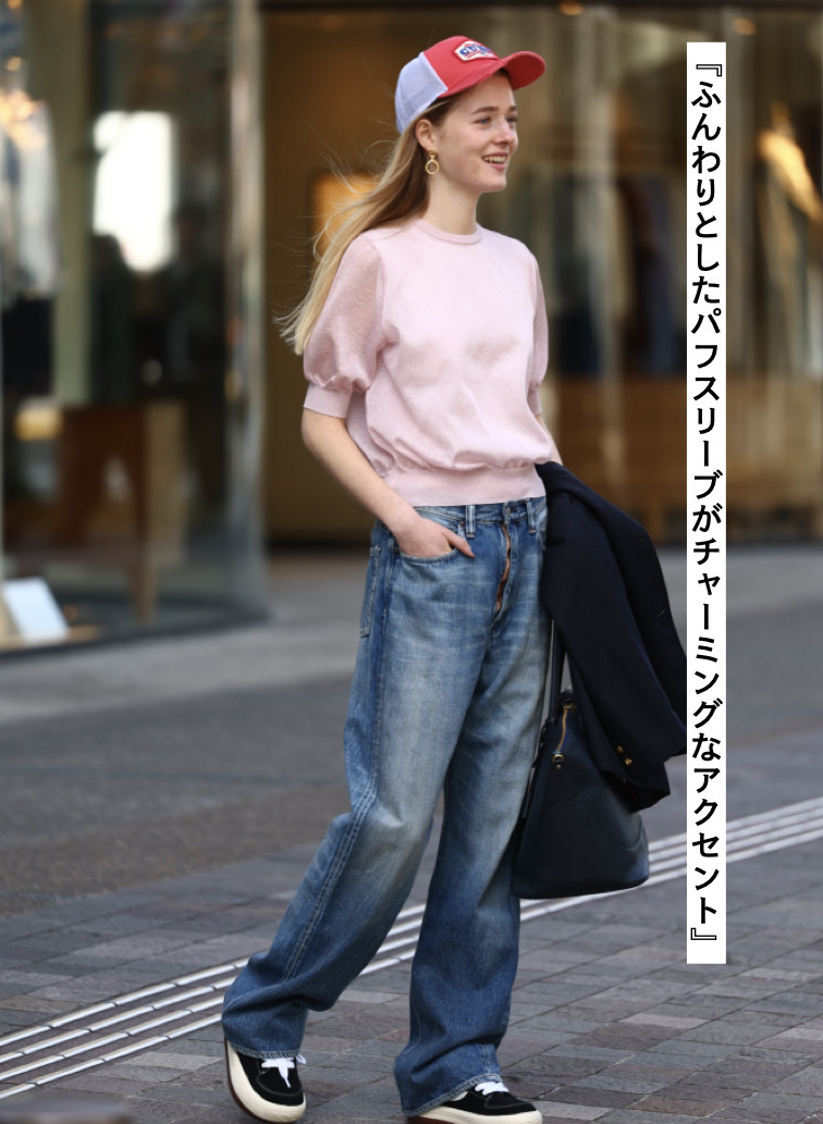 ラメシアー 半袖クルーネックニット 詳細画像 Pink 3