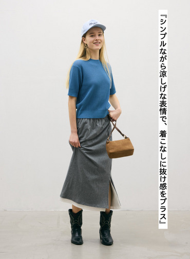半袖クルーニット 詳細画像 Blue 2