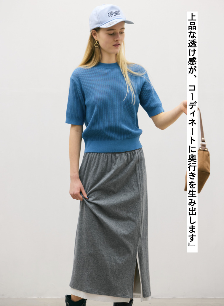 半袖クルーニット 詳細画像 Blue 6