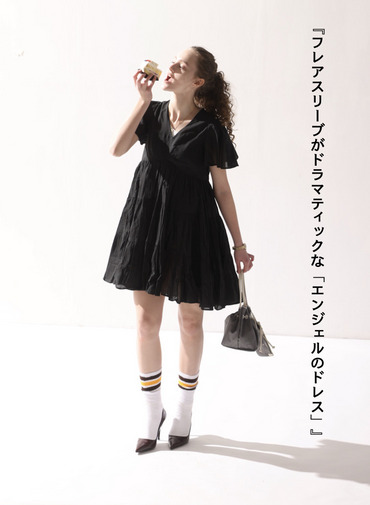 エンジェルのミニドレス 詳細画像 Black 1