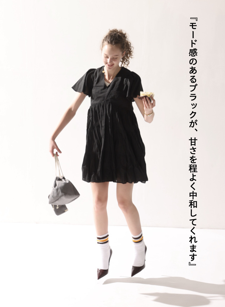 エンジェルのミニドレス 詳細画像 Black 4