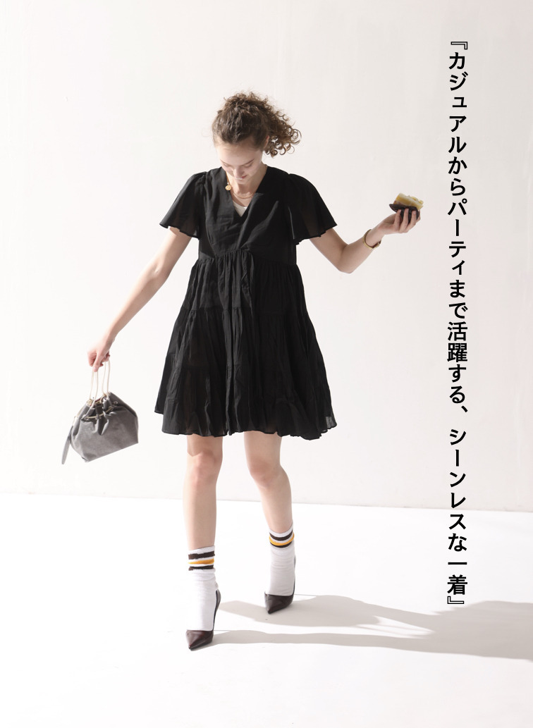 エンジェルのミニドレス 詳細画像 Black 5